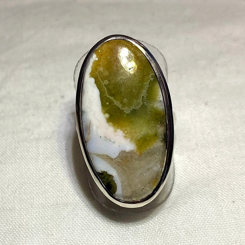Oval Ocean Jasper Ring- Size 9