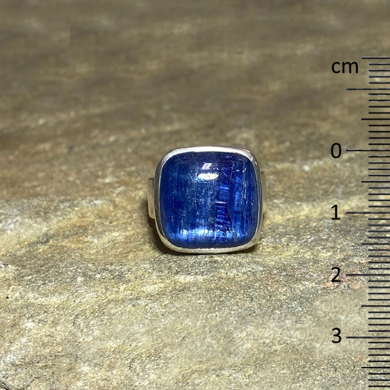 Square Blue Kyanite Ring- Size 8.5