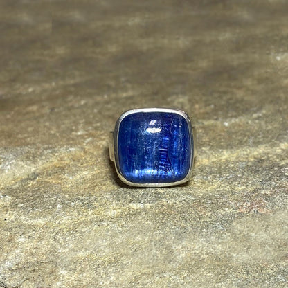 Square Blue Kyanite Ring- Size 8.5