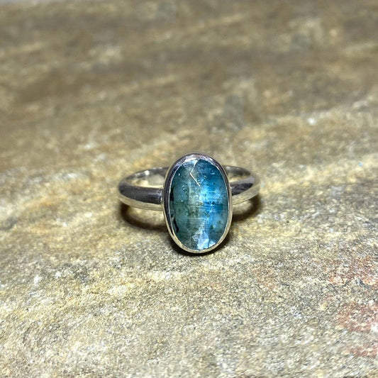 Faceted Oval Australian Kyanite Ring- Size 8