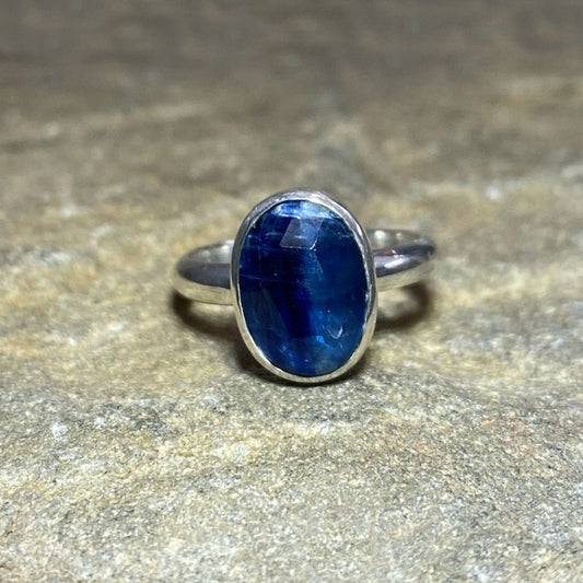 Faceted Oval Kyanite Ring- Size 8