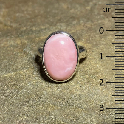 Oval Pink Opal Ring- Size 8