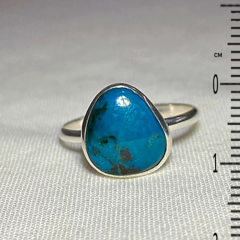 Teardrop Peruvian Blue Opal Ring- Size 8