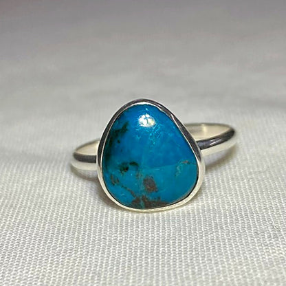 Teardrop Peruvian Blue Opal Ring- Size 8