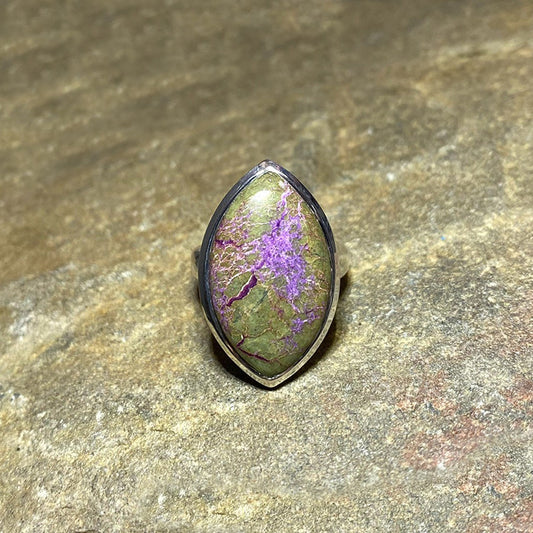 Marquese Serpentine & Stichtite Ring- Size 7.5