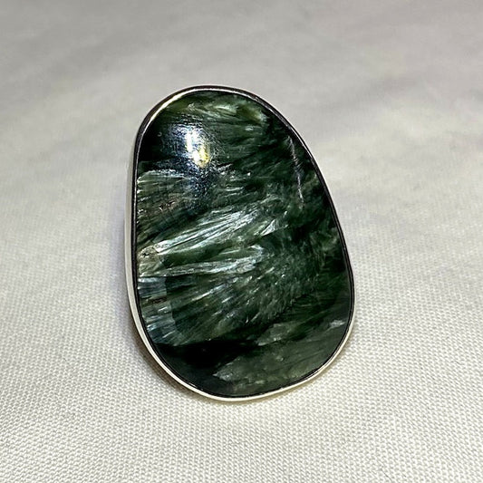 Freeform Seraphinite Ring- Size 8