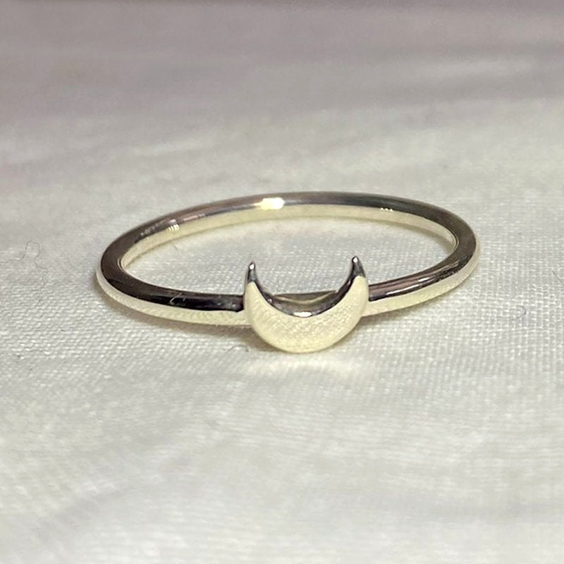 Sterling Silver Crescent Moon Ring