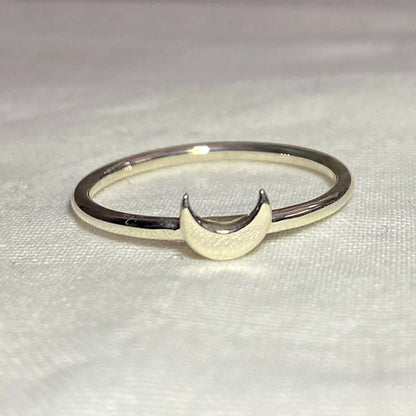 Sterling Silver Crescent Moon Ring