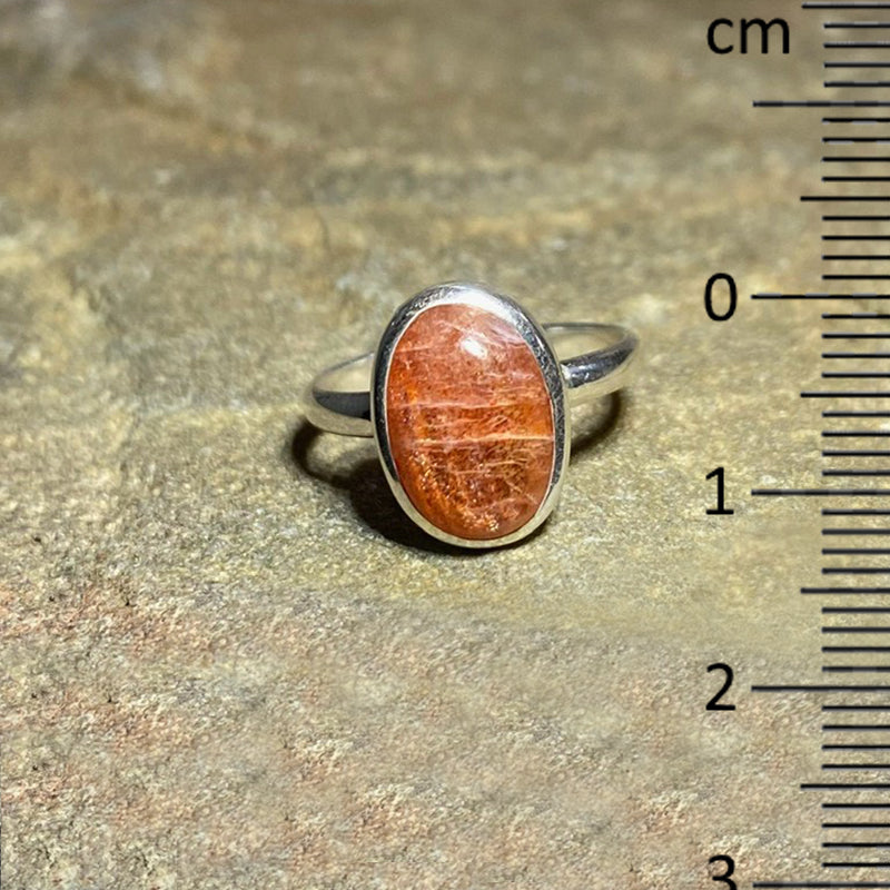 Oval Sunstone Ring- Size 6