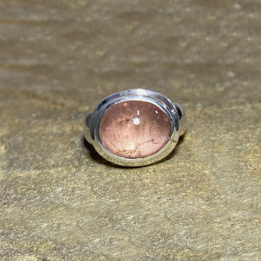 Oval Pink Tourmaline Ring- Size 8.5