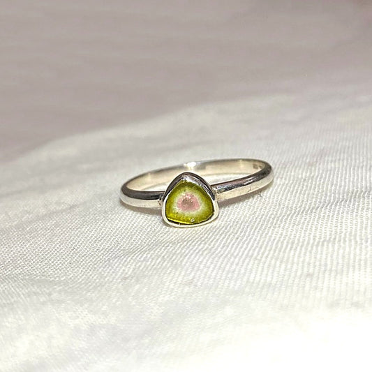 Watermelon Tourmaline Ring- Size 8.5