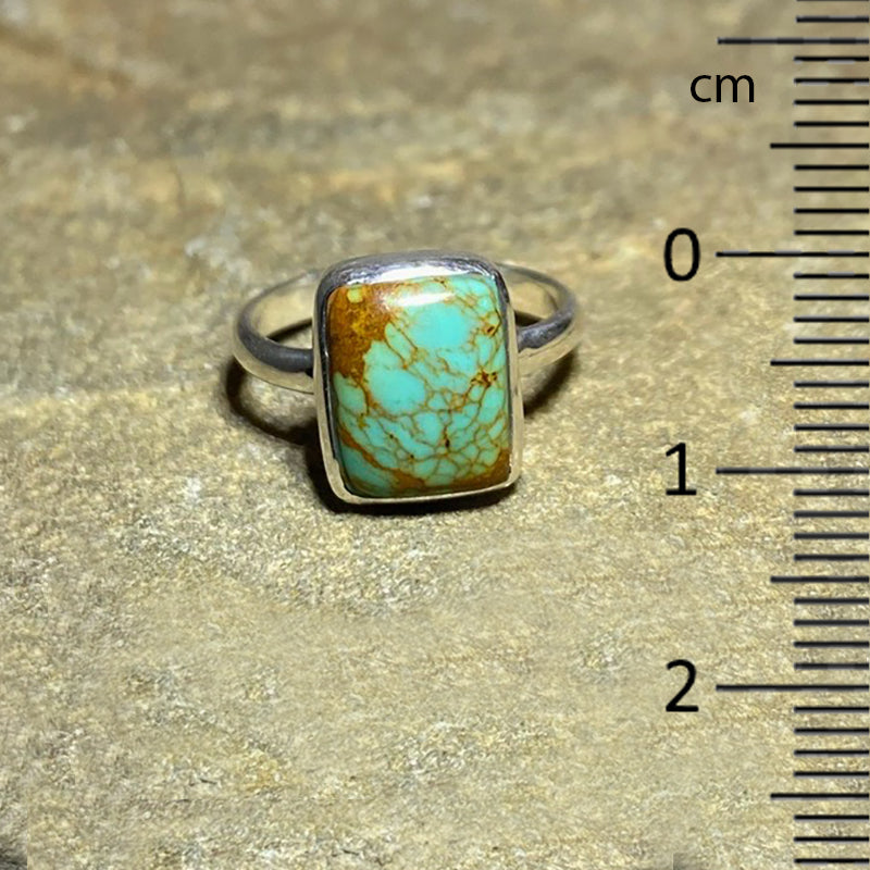 Square Arizona Turquoise Ring- Size 6