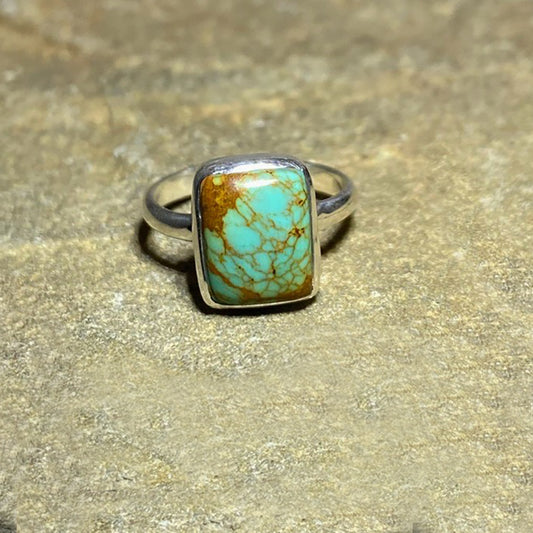 Square Arizona Turquoise Ring- Size 6