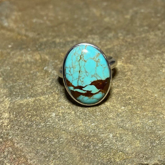 Oval Arizona Turquoise Ring- Size 7