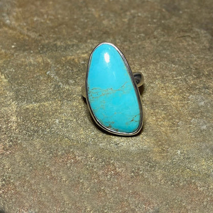 Freeform Arizona Turquoise Ring- Size 8.5