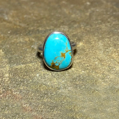 Oval Arizona Turquoise Ring- Size7