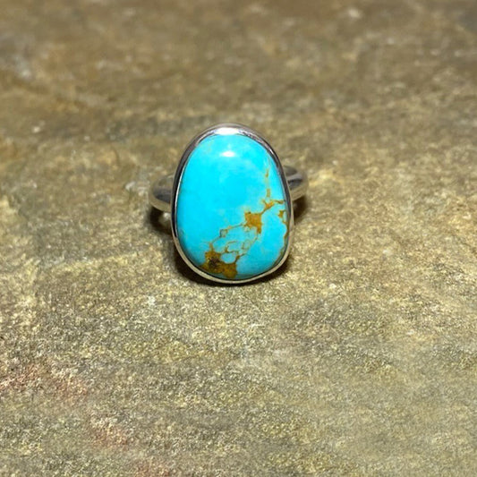 Oval Arizona Turquoise Ring- Size7