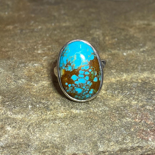 Oval Arizona Turquoise Ring- Size 8.5