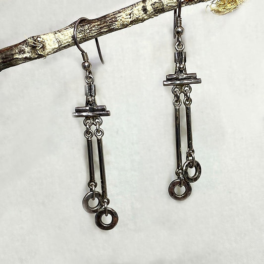 Sterling Silver Mapuche Earrings