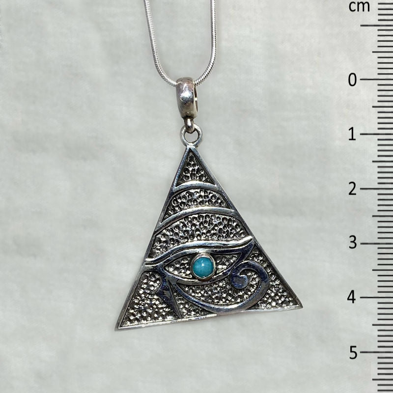 Round Amazonite Eye Of Horus Pendant