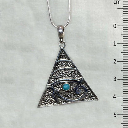 Round Amazonite Eye Of Horus Pendant