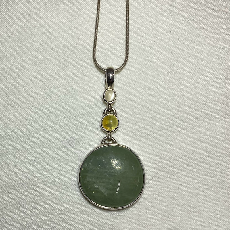 Combination Moonstone, Heliodor & Beryl Pendant