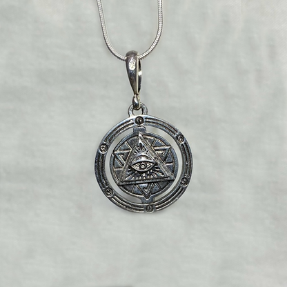 Reversible Sterling Silver All Seeing Eye / Pentagram Pendant
