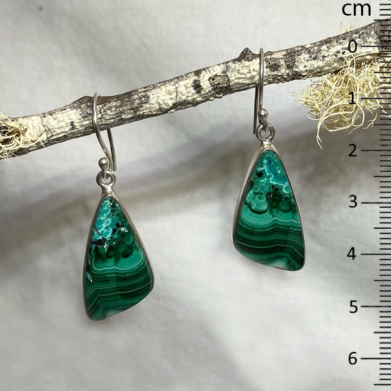 Freeform Chrysocolla & Malachite Earrings