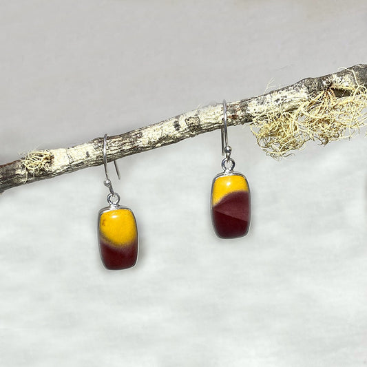Rectangle Mookaite Jasper Earrings