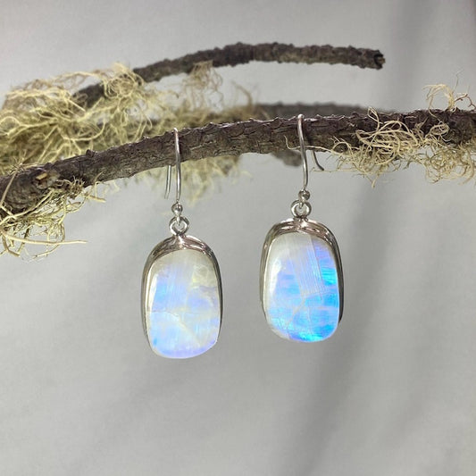 Freeform Moonstone Earrings