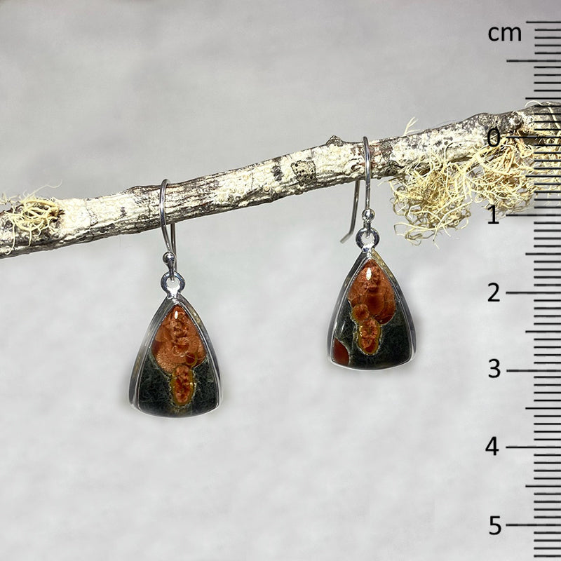 Triangle Peanut Obsidian Earrings