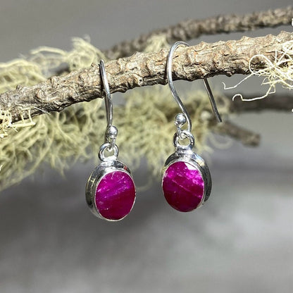 Round Ruby Earrings