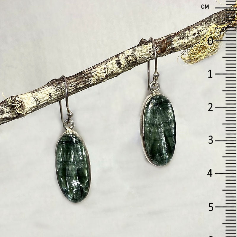 Oval Seraphinite Earrings