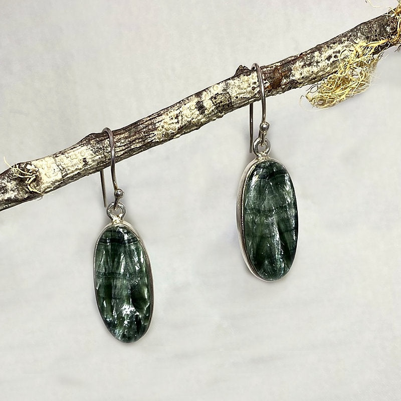 Oval Seraphinite Earrings