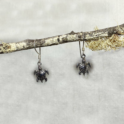 Sterling Silver Turtle Earrings