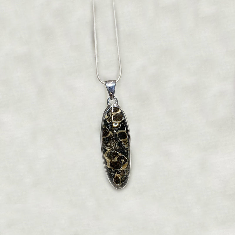 Oval Turitella Agate/ Jasper Pendant