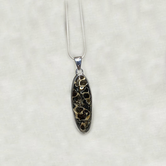 Oval Turitella Agate/ Jasper Pendant