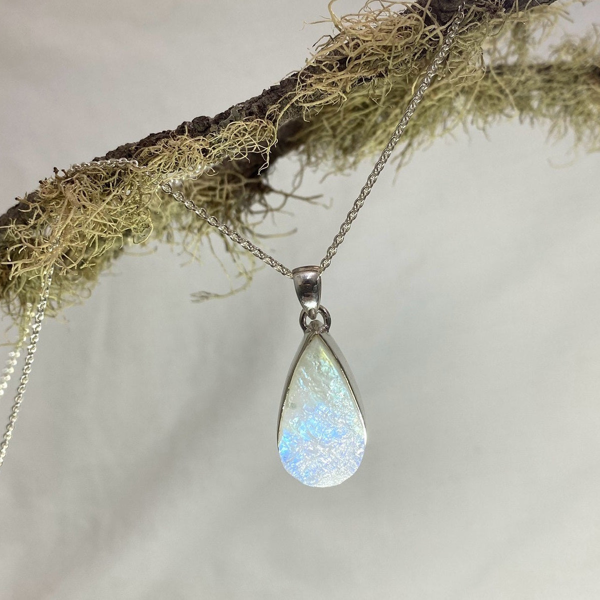 Teardrop Rainbow Moonstone Pendant