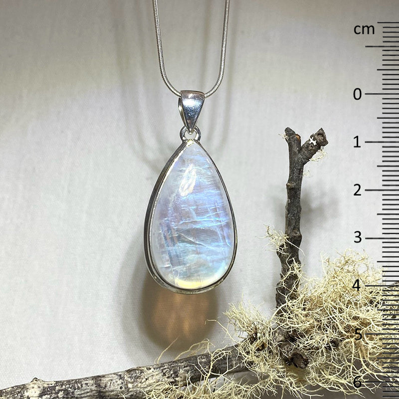 Teardrop Rainbow Moonstone Pendant