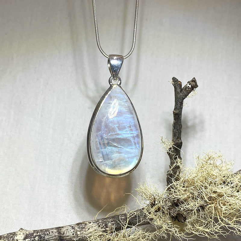 Teardrop Rainbow Moonstone Pendant