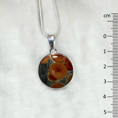 Round Peanut Obsidian Pendant