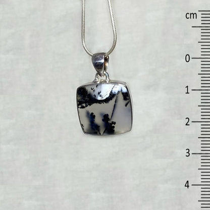 Square Dendritic Opal Pendant