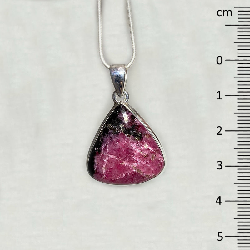 Triangle Rhodonite Pendant