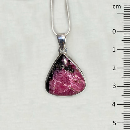 Triangle Rhodonite Pendant