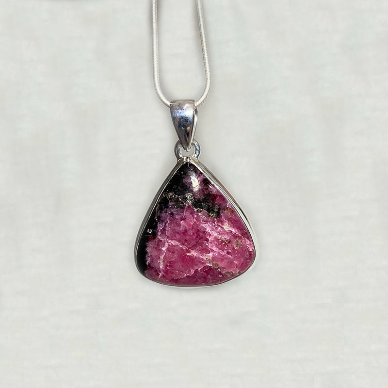 Triangle Rhodonite Pendant