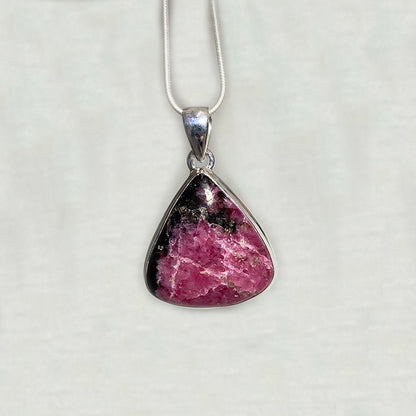 Triangle Rhodonite Pendant