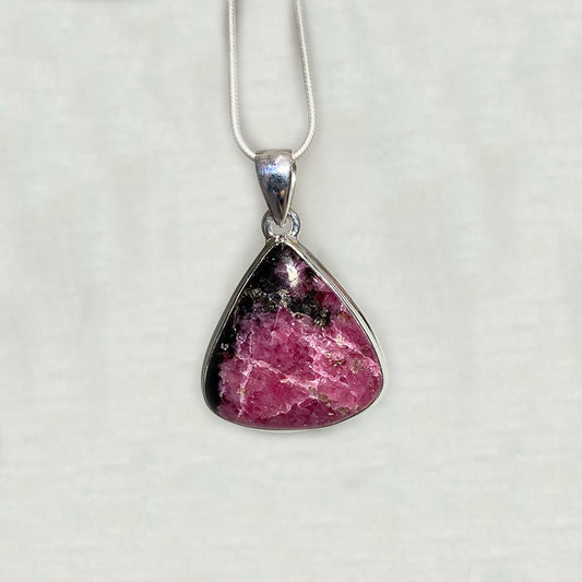 Triangle Rhodonite Pendant