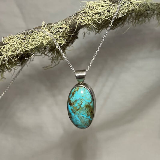 Turquoise Long Oval Pendant