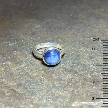 Round Blue Kyanite Ring- Size 9