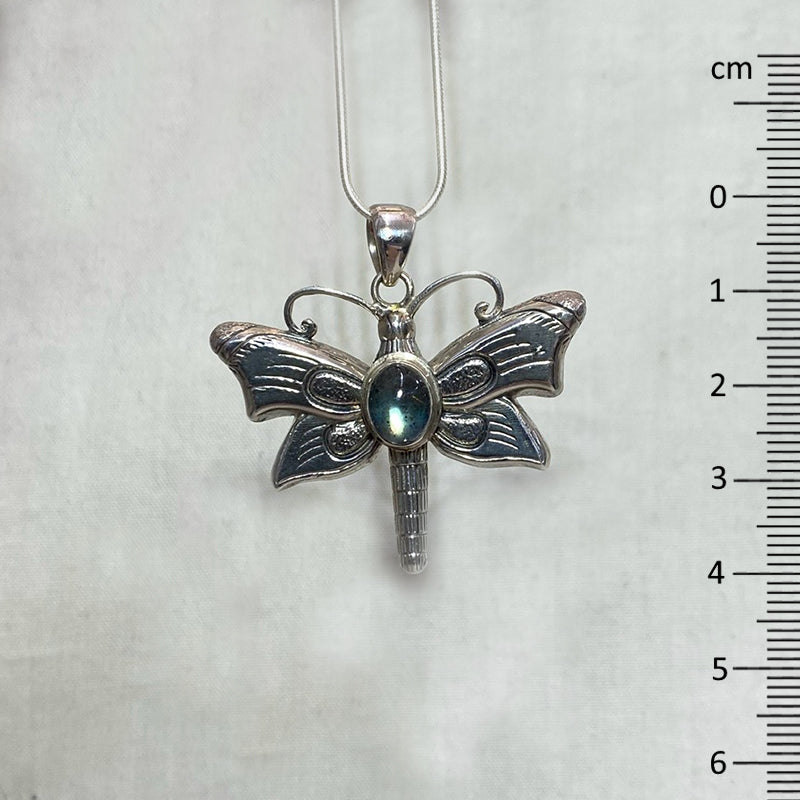 Sterling Silver Dragonfly Labradorite Pendant